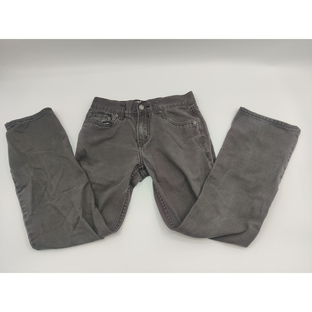 Levis 514 Straight Leg Jeans Boys Size 12 Reg Charcoal Gray Cotton Denim W26 L26